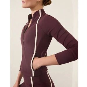 New Athleta UPF 40+ Sun Salutation Crop Jacket Spiced Cabernet Large L NWT $109